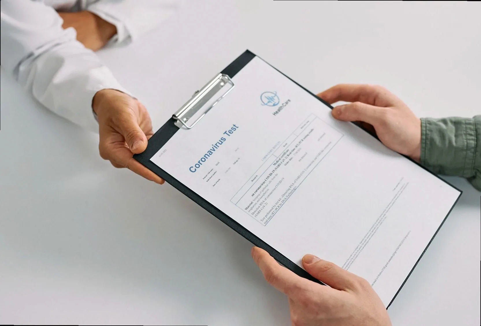 Chain-of-custody form on a clipboard
