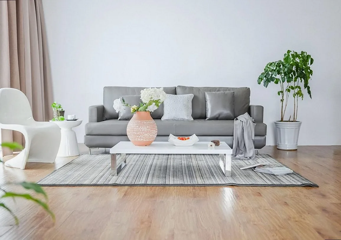 Living room interior where indoor air is sampled